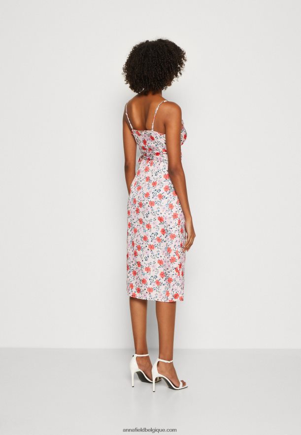 femmes robe de jour rose/rouge Anna FieldNHH26B14