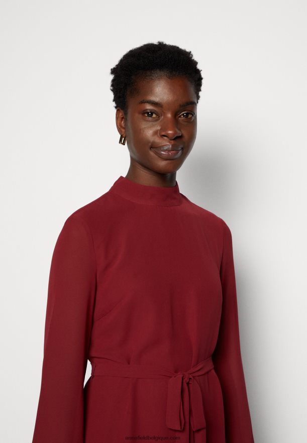 femmes robe de jour rouge foncé Anna FieldNHH26B1