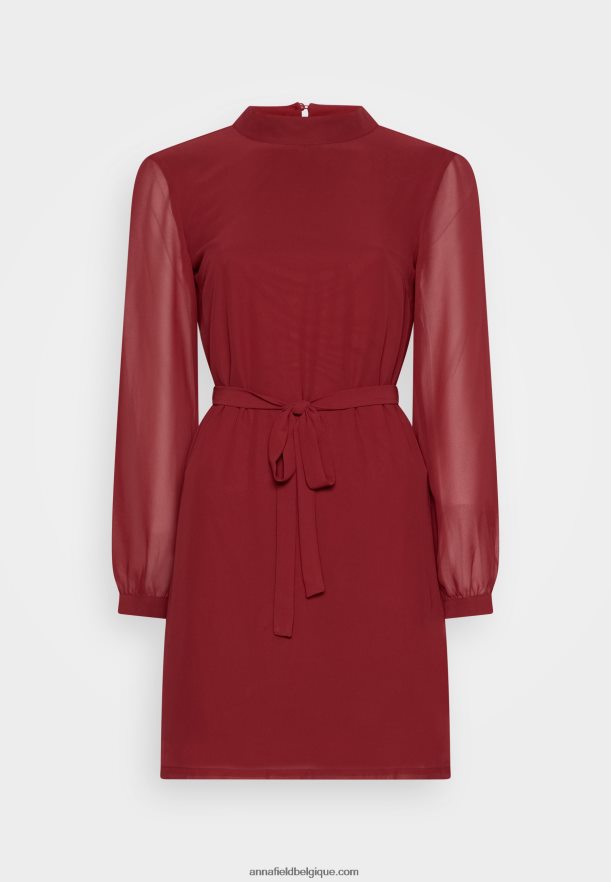 femmes robe de jour rouge foncé Anna FieldNHH26B1