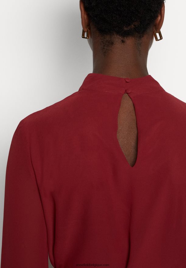 femmes robe de jour rouge foncé Anna FieldNHH26B1