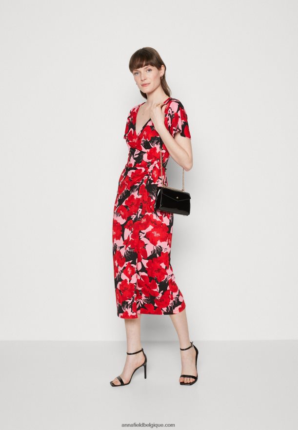 femmes robe de jour rouge/rose Anna FieldNHH26B19