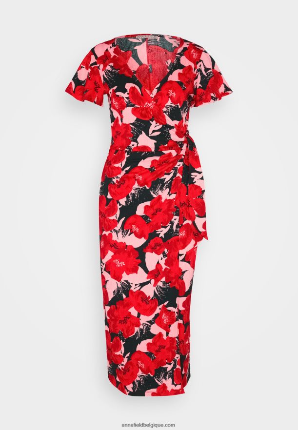 femmes robe de jour rouge/rose Anna FieldNHH26B19