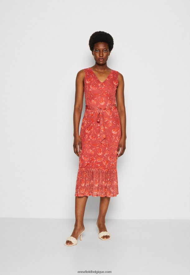 femmes robe droite beige/rose/multicolore Anna FieldNHH26B212