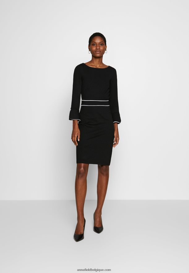 femmes robe droite noir/blanc Anna FieldNHH26B98
