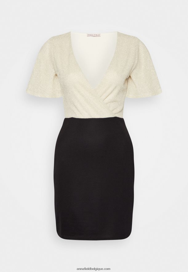 femmes robe droite or/noir Anna FieldNHH26B206