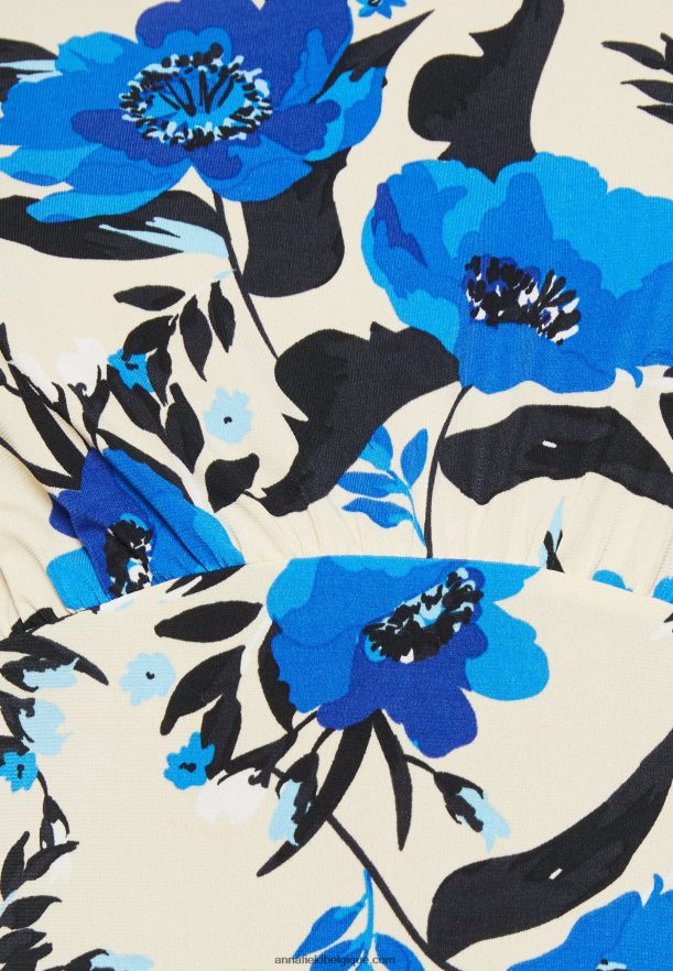 femmes robe en jersey blanc cassé/bleu Anna FieldNHH26B166