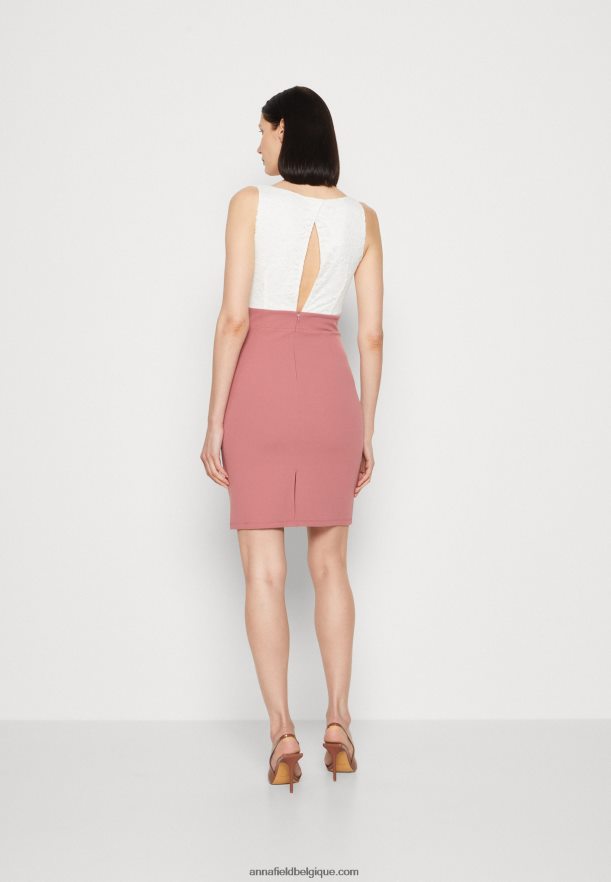 femmes robe en jersey blanc/rose Anna FieldNHH26B36