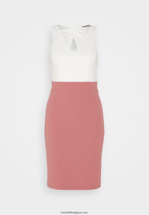 femmes robe en jersey blanc/rose Anna FieldNHH26B36