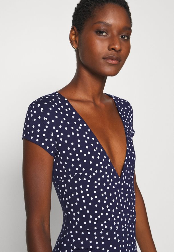 femmes robe en jersey bleu marine/blanc Anna FieldNHH26B129