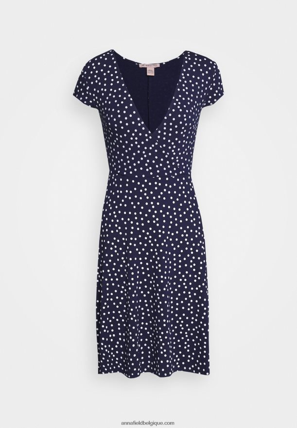 femmes robe en jersey bleu marine/blanc Anna FieldNHH26B129