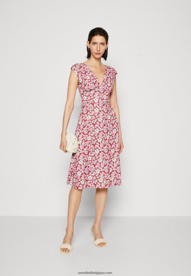 femmes robe en jersey marron/beige/rose Anna FieldNHH26B123