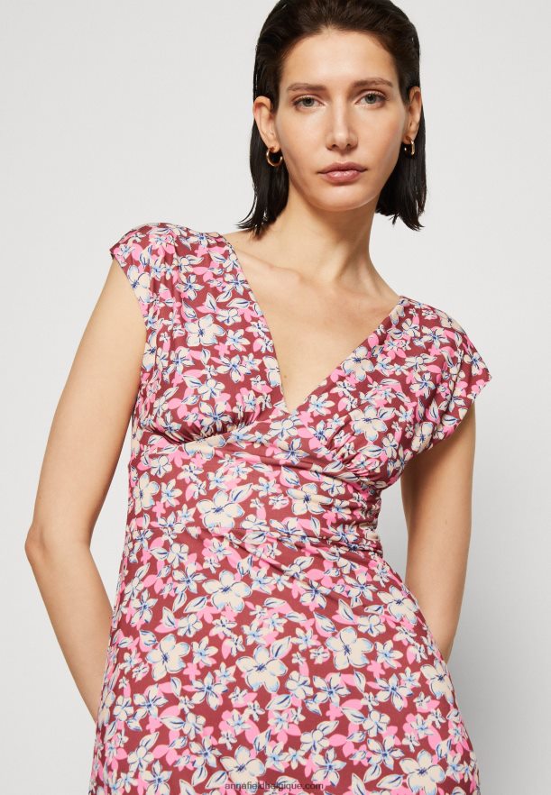 femmes robe en jersey marron/beige/rose Anna FieldNHH26B123