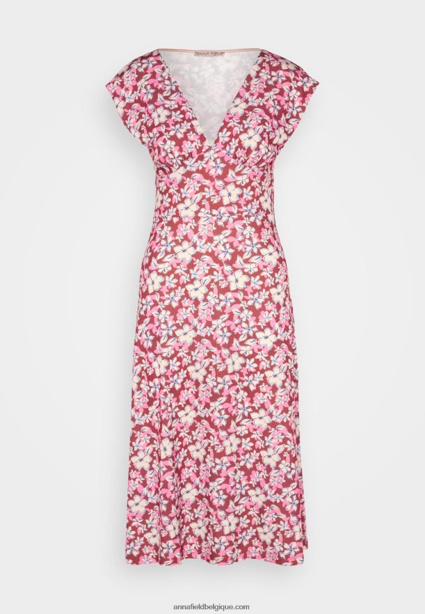 femmes robe en jersey marron/beige/rose Anna FieldNHH26B123