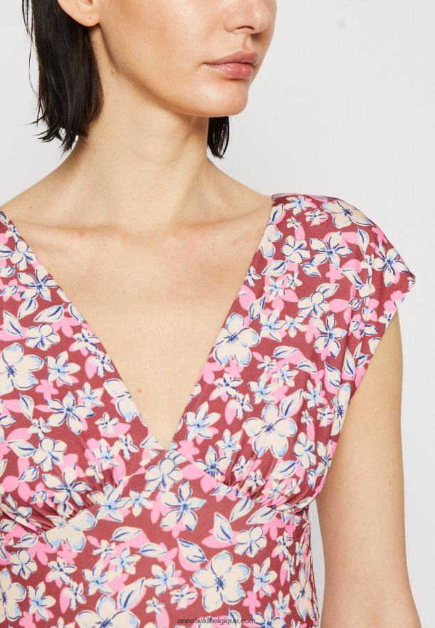 femmes robe en jersey marron/beige/rose Anna FieldNHH26B123