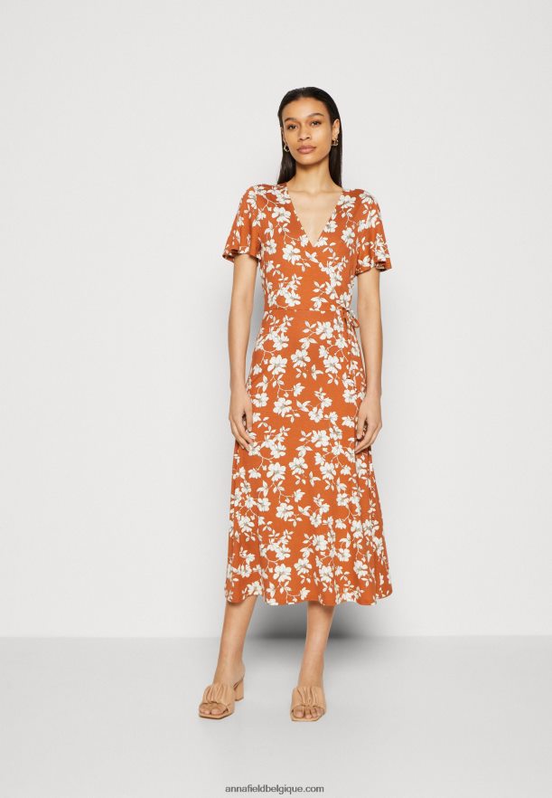 femmes robe en jersey marron/blanc Anna FieldNHH26B185