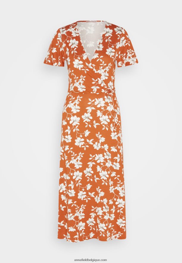 femmes robe en jersey marron/blanc Anna FieldNHH26B185