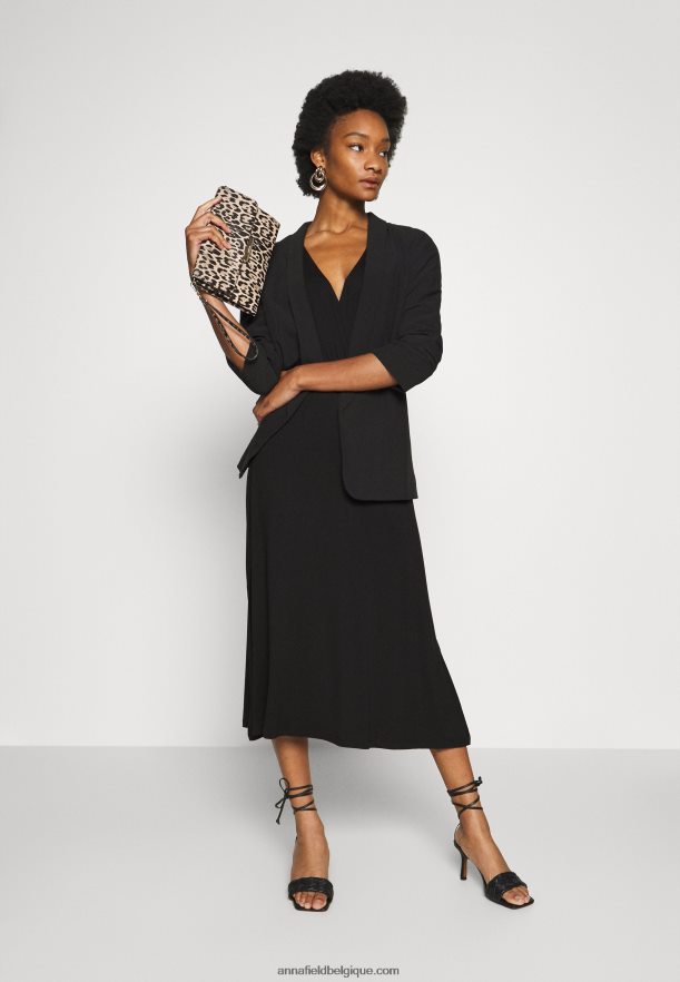 femmes robe en jersey noir Anna FieldNHH26B101