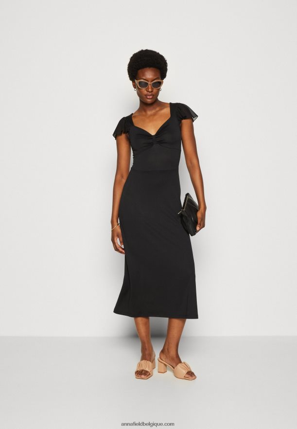 femmes robe en jersey noir Anna FieldNHH26B160