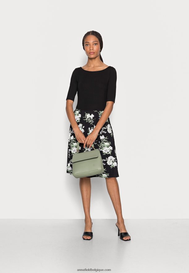 femmes robe en jersey noir Anna FieldNHH26B169