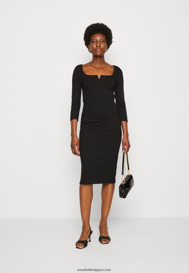 femmes robe en jersey noir Anna FieldNHH26B178