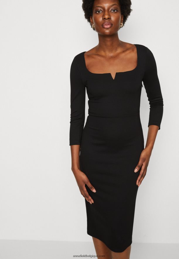 femmes robe en jersey noir Anna FieldNHH26B178