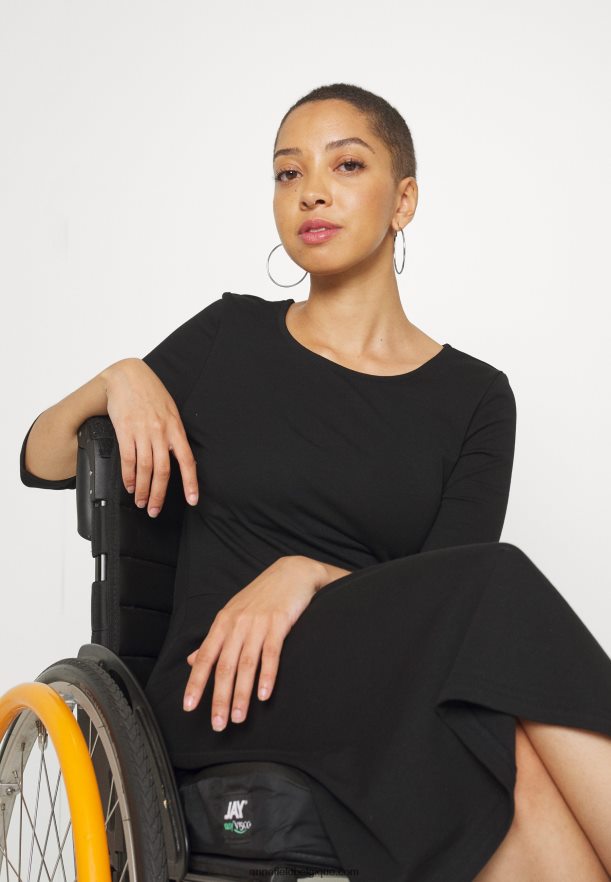 femmes robe en jersey noir Anna FieldNHH26B181