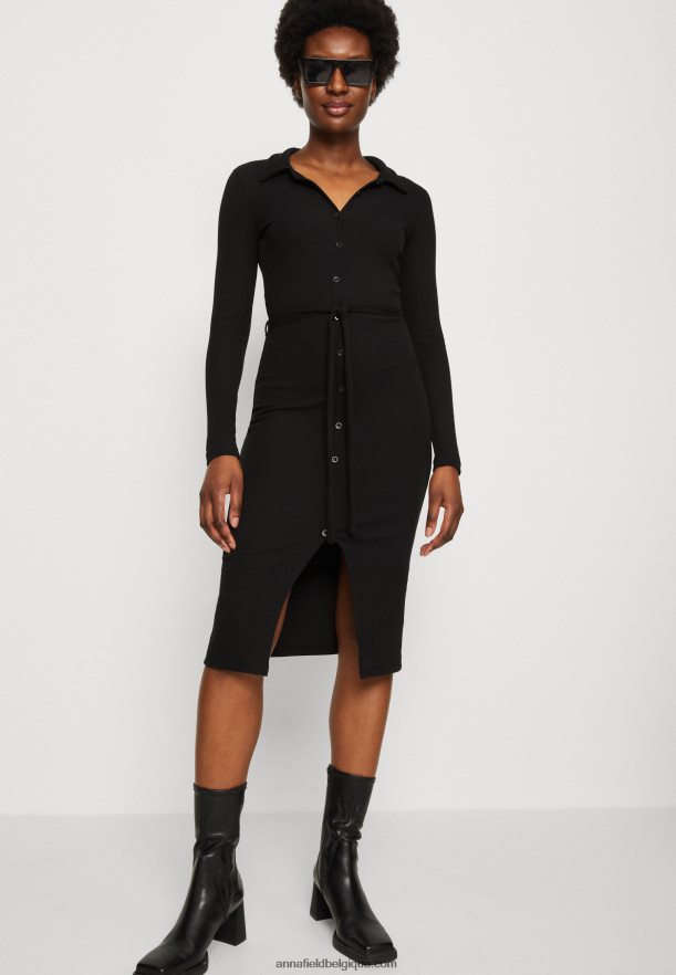 femmes robe en jersey noir Anna FieldNHH26B183