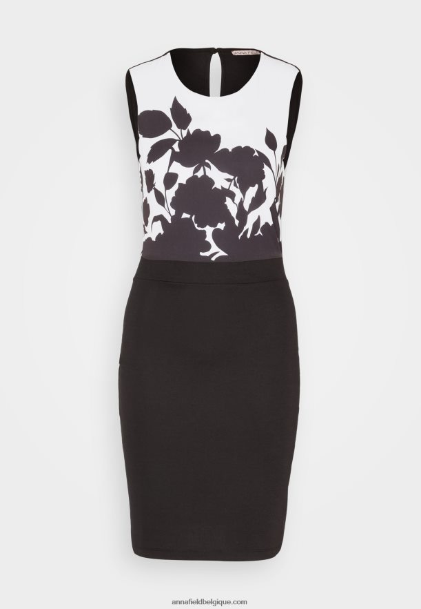 femmes robe en jersey noir/blanc Anna FieldNHH26B106