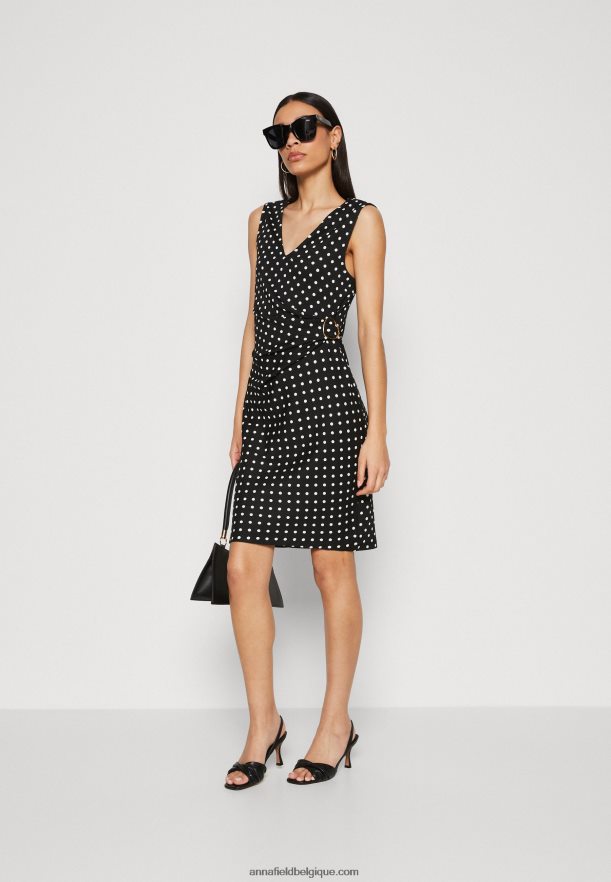 femmes robe en jersey noir/blanc Anna FieldNHH26B108
