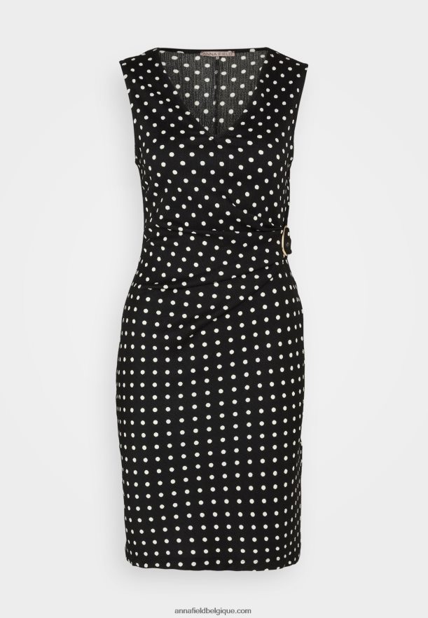 femmes robe en jersey noir/blanc Anna FieldNHH26B108