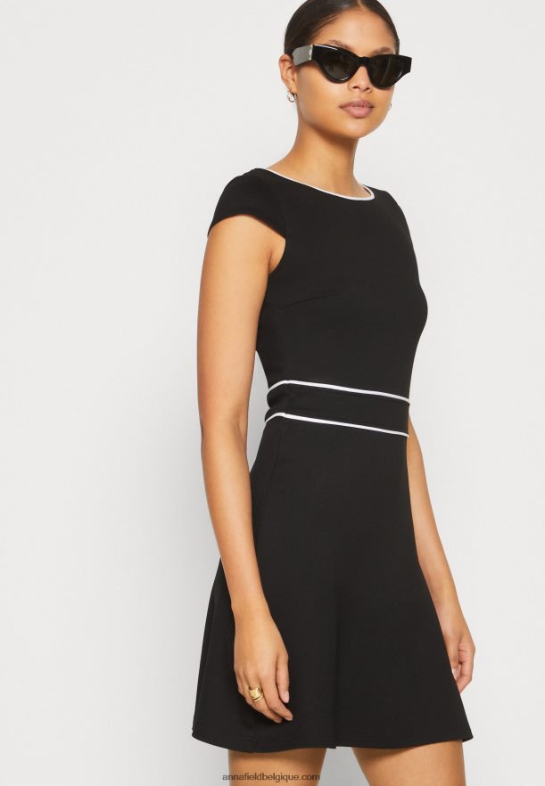 femmes robe en jersey noir/blanc Anna FieldNHH26B113