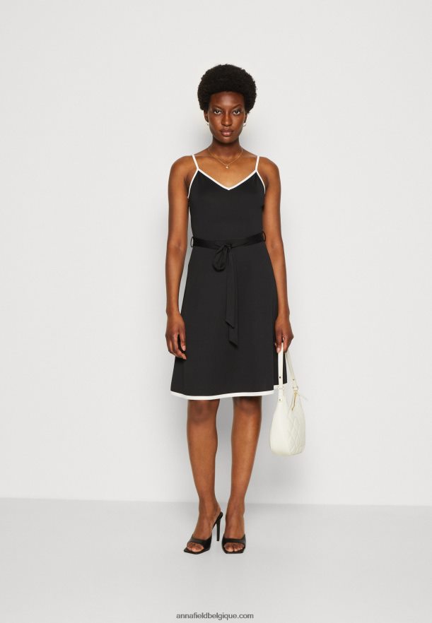 femmes robe en jersey noir/blanc Anna FieldNHH26B115