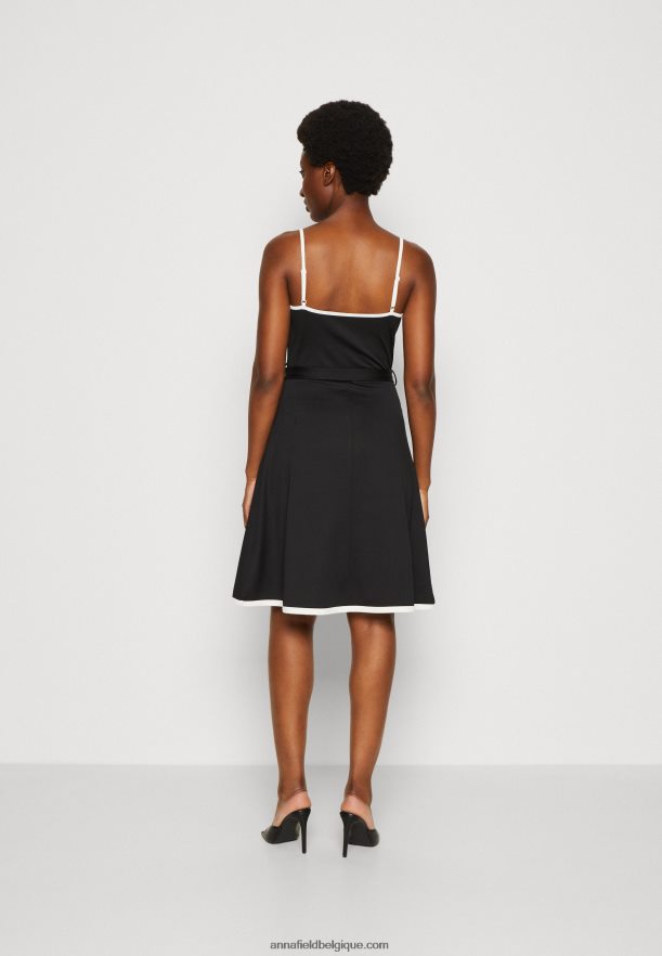 femmes robe en jersey noir/blanc Anna FieldNHH26B115