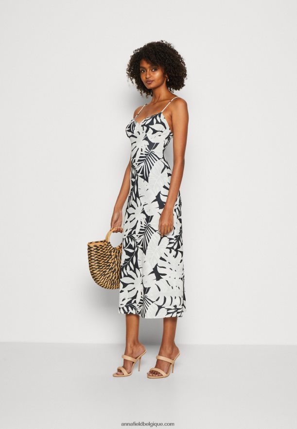 femmes robe en jersey noir/blanc Anna FieldNHH26B164