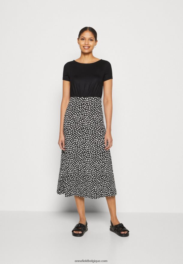 femmes robe en jersey noir/blanc Anna FieldNHH26B171