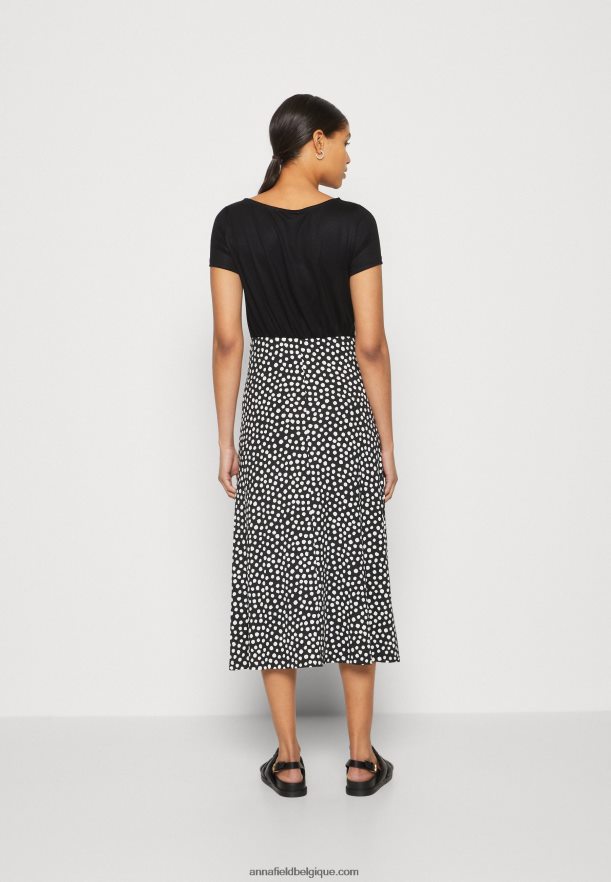 femmes robe en jersey noir/blanc Anna FieldNHH26B171