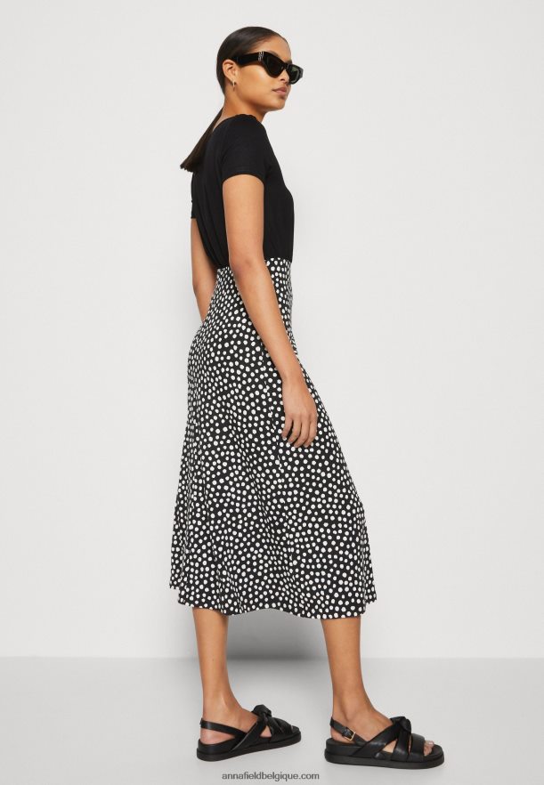 femmes robe en jersey noir/blanc Anna FieldNHH26B171