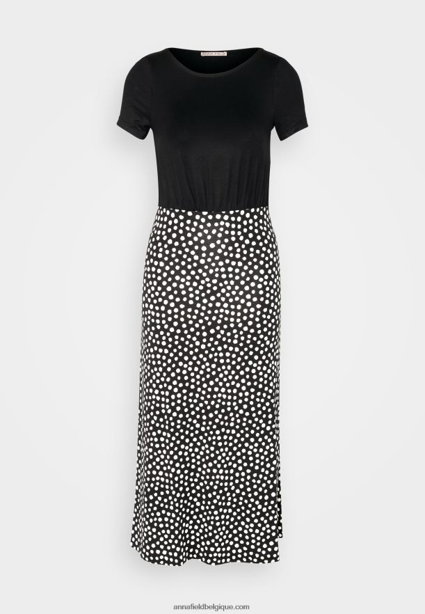 femmes robe en jersey noir/blanc Anna FieldNHH26B171