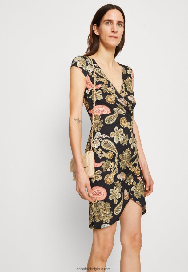 femmes robe en jersey noir/multicolore Anna FieldNHH26B189