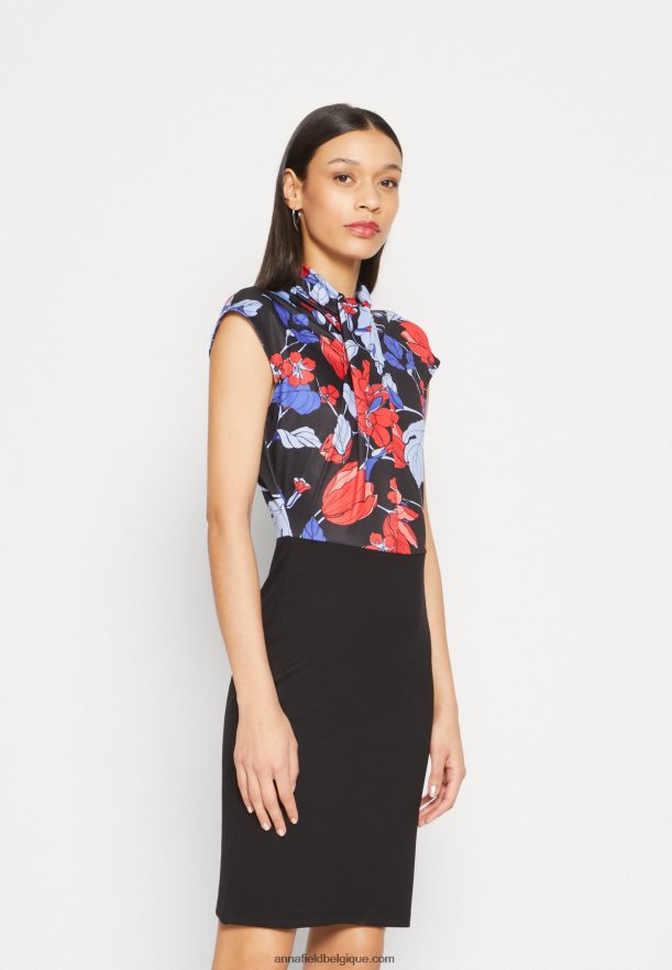 femmes robe en jersey noir/rouge/bleu Anna FieldNHH26B184
