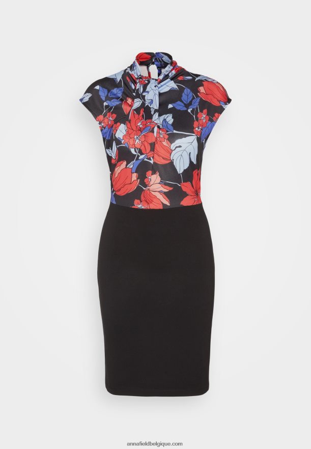 femmes robe en jersey noir/rouge/bleu Anna FieldNHH26B184