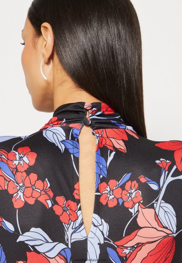 femmes robe en jersey noir/rouge/bleu Anna FieldNHH26B184