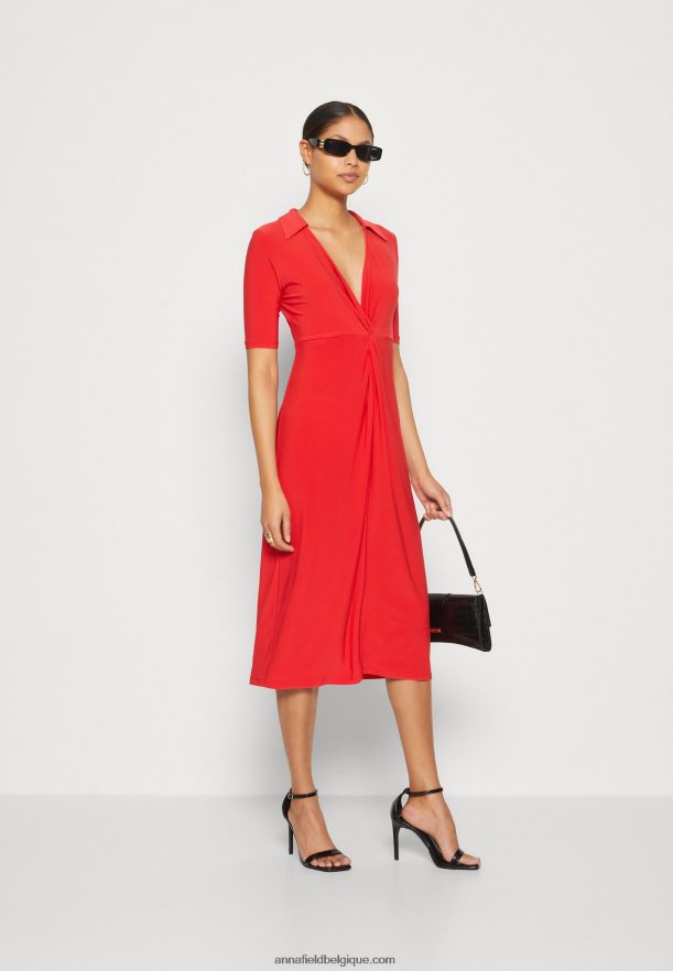 femmes robe en jersey rouge Anna FieldNHH26B142