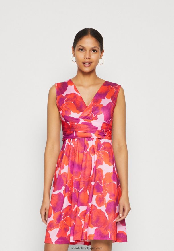 femmes robe en jersey rouge/rose Anna FieldNHH26B117