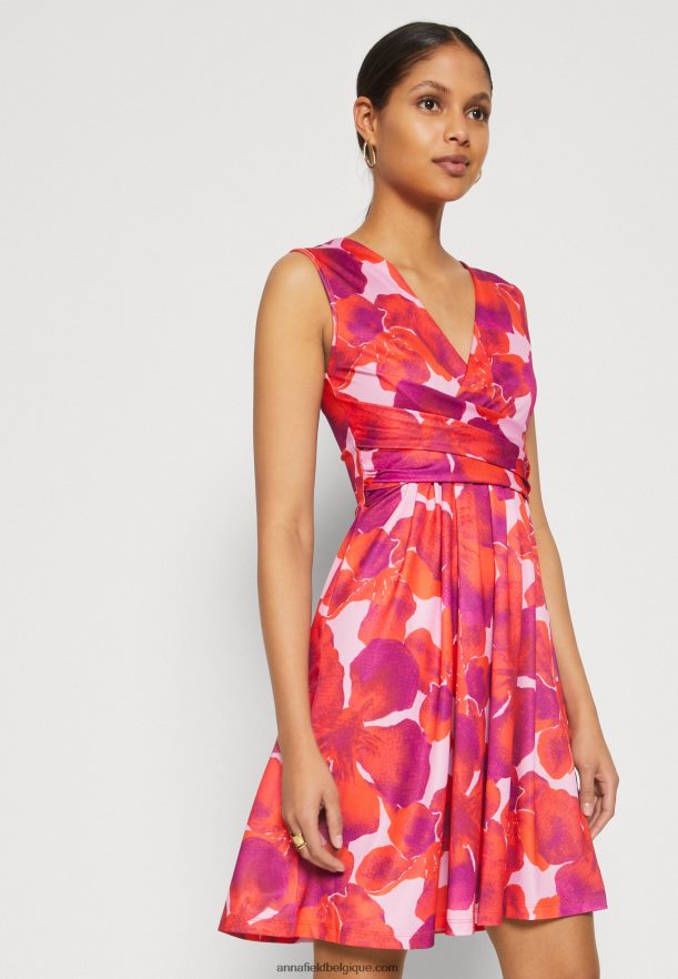 femmes robe en jersey rouge/rose Anna FieldNHH26B117