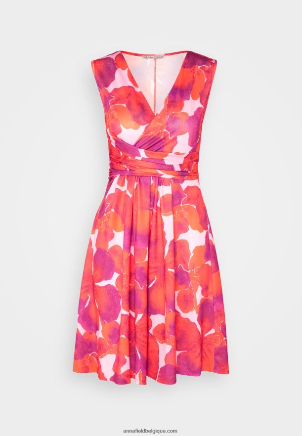 femmes robe en jersey rouge/rose Anna FieldNHH26B117