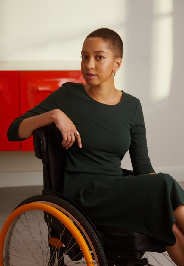 femmes robe en jersey vert foncé Anna FieldNHH26B190