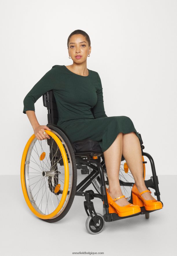 femmes robe en jersey vert foncé Anna FieldNHH26B190