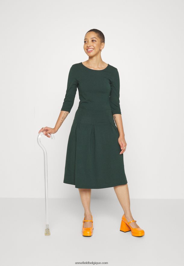 femmes robe en jersey vert foncé Anna FieldNHH26B190