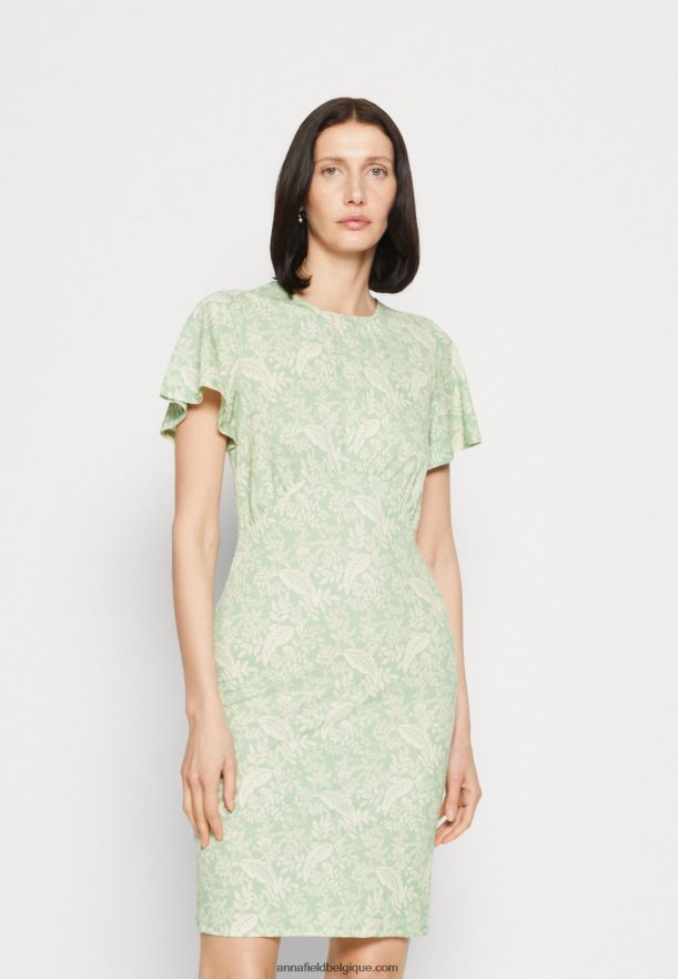 femmes robe en jersey vert/vert clair Anna FieldNHH26B149
